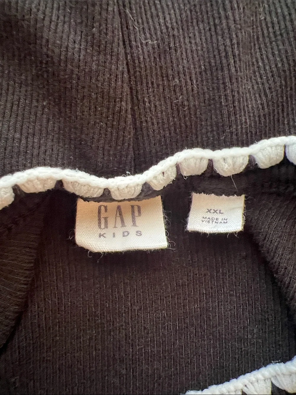 XXL | Gap Kids Girls Black Tank Top with White Trim